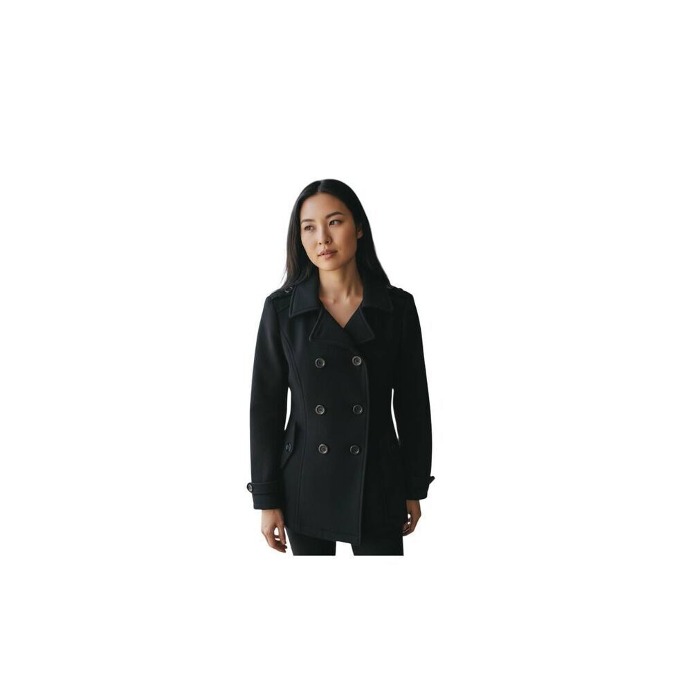 FOREVER 21 BLACK PEACOAT SZ.L EUC.